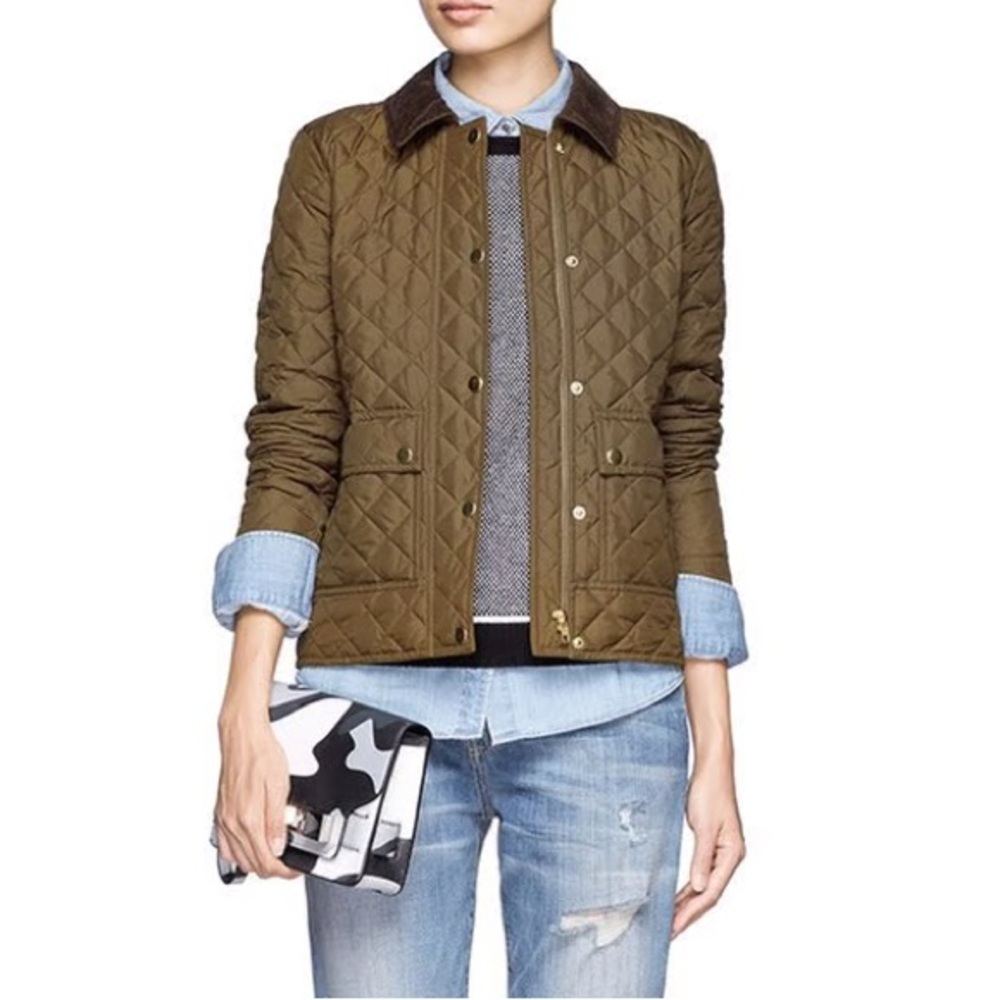 J. Crew Olive Quilted Utility Barn Jacket